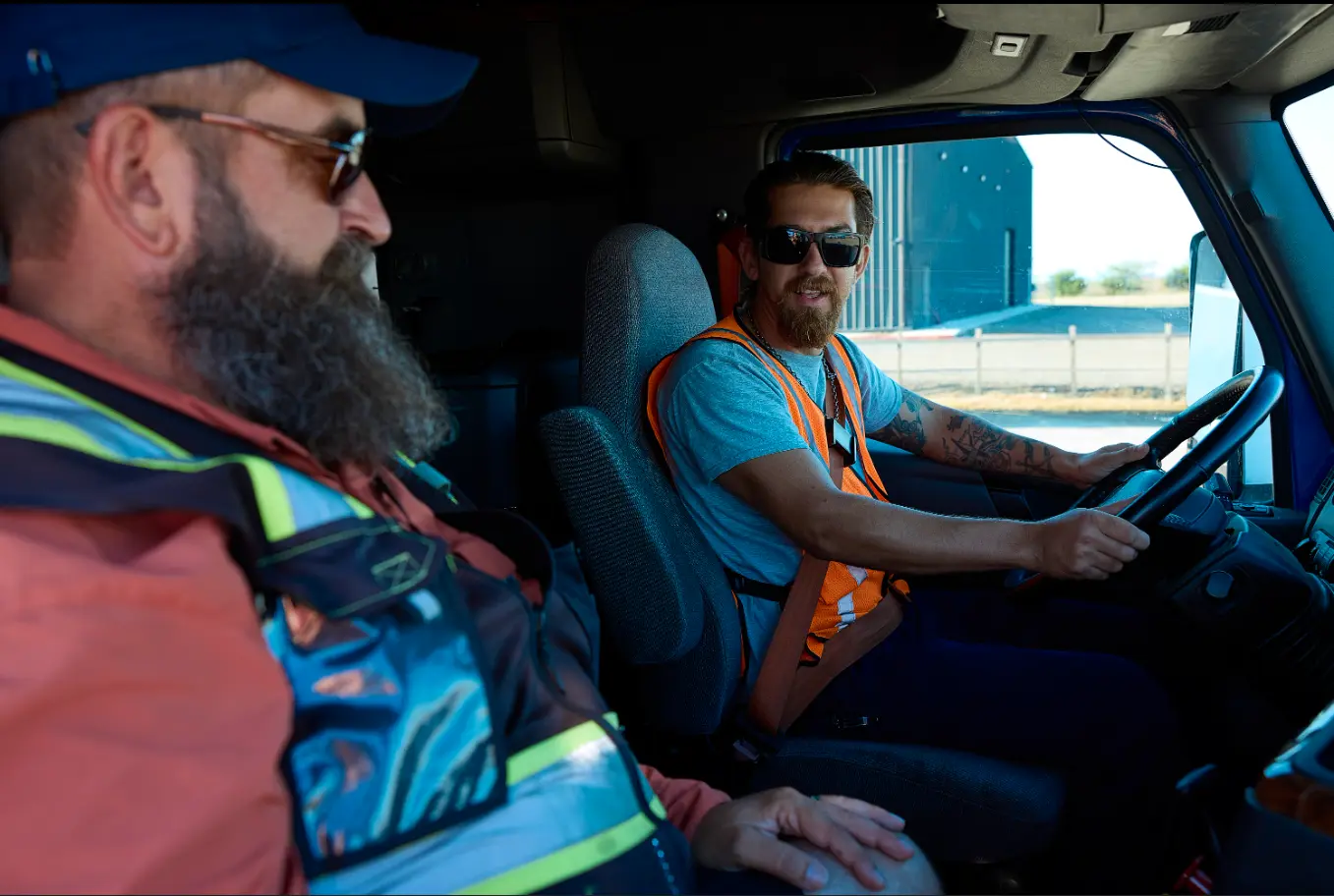 cdl student driving with instructor
