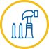 skilled trade icon with hammer